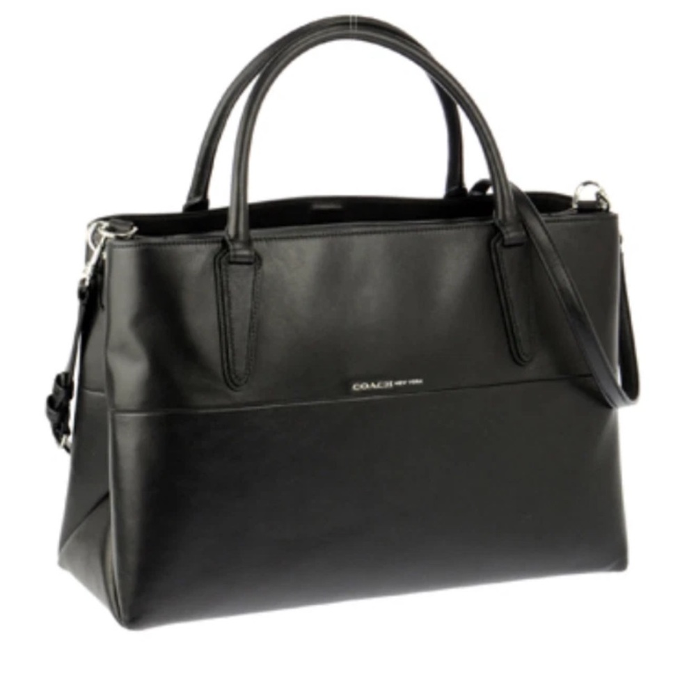 Coach Soft Borough Bag in Black leather Satchel, lots of space, 5 compactments